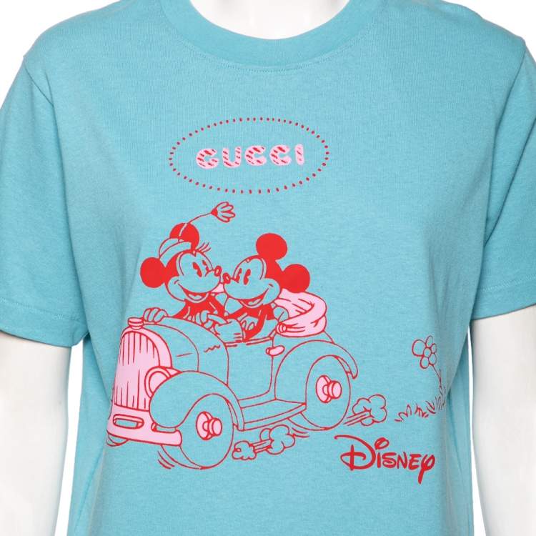 Pre Owned Gucci x Disney Blue Cotton printed Short Sleeve T-Shirt M
