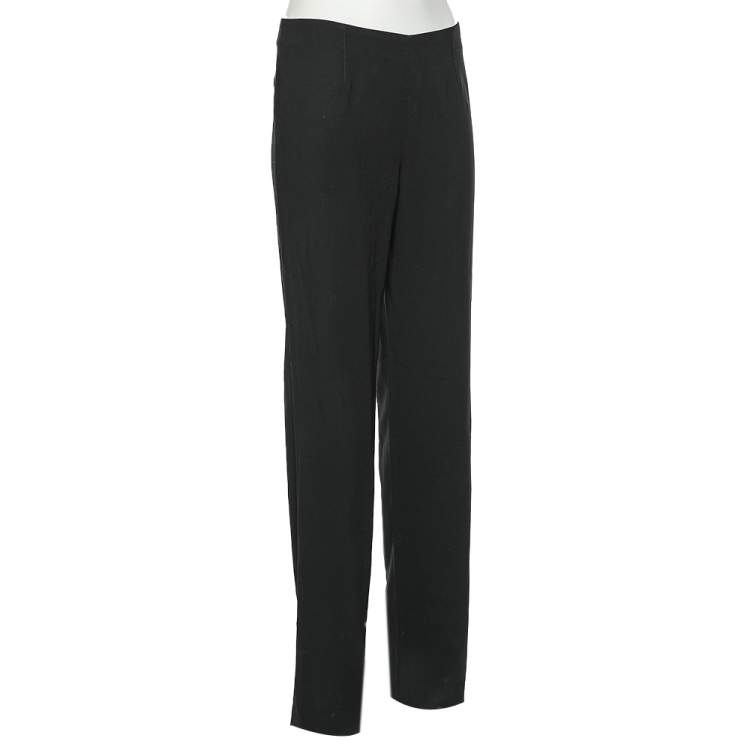 Pre Owned Gucci Black Wool Straight Leg Pants M