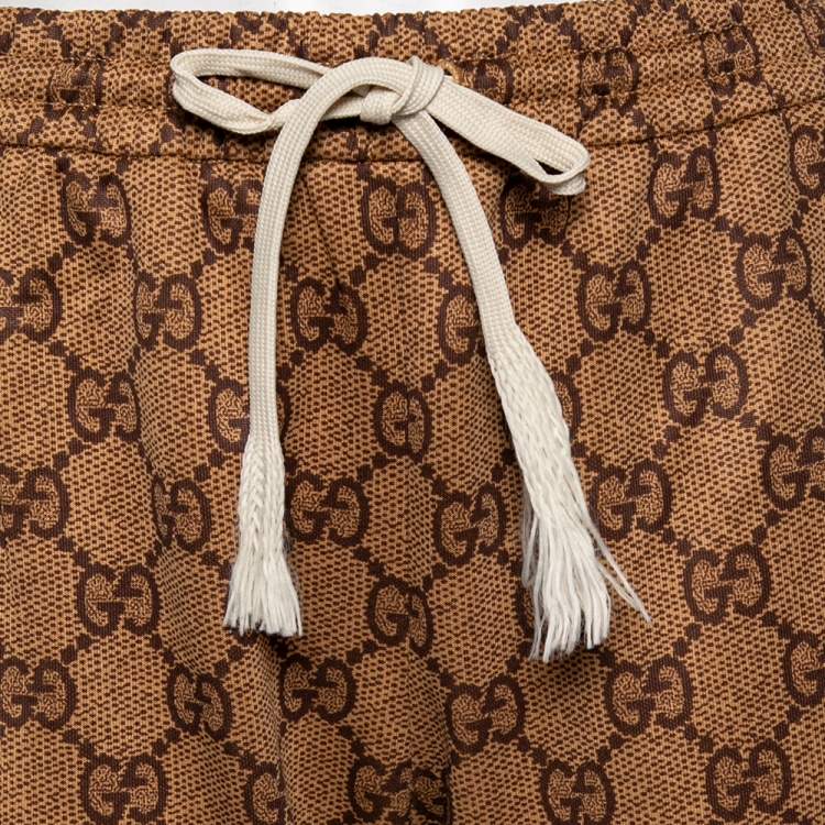 Pre Owned Gucci Brown GG Jacquard Elasticized Waist Joggers S