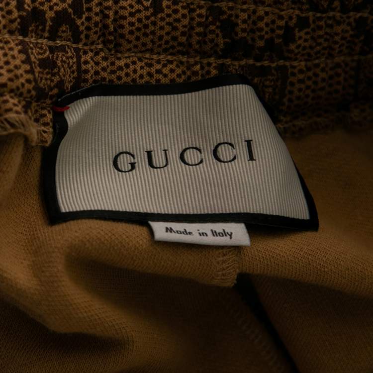Pre Owned Gucci Brown GG Jacquard Elasticized Waist Joggers S