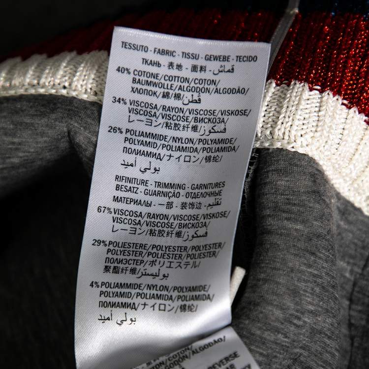 Pre Owned Gucci Black Lace Web Stripe Trimmed Scuba Sartorial Jacket & Skirt Set S/M