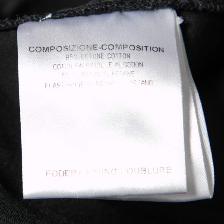 Pre Owned Gucci Black Stretch Cotton Buckle Hem Pants S