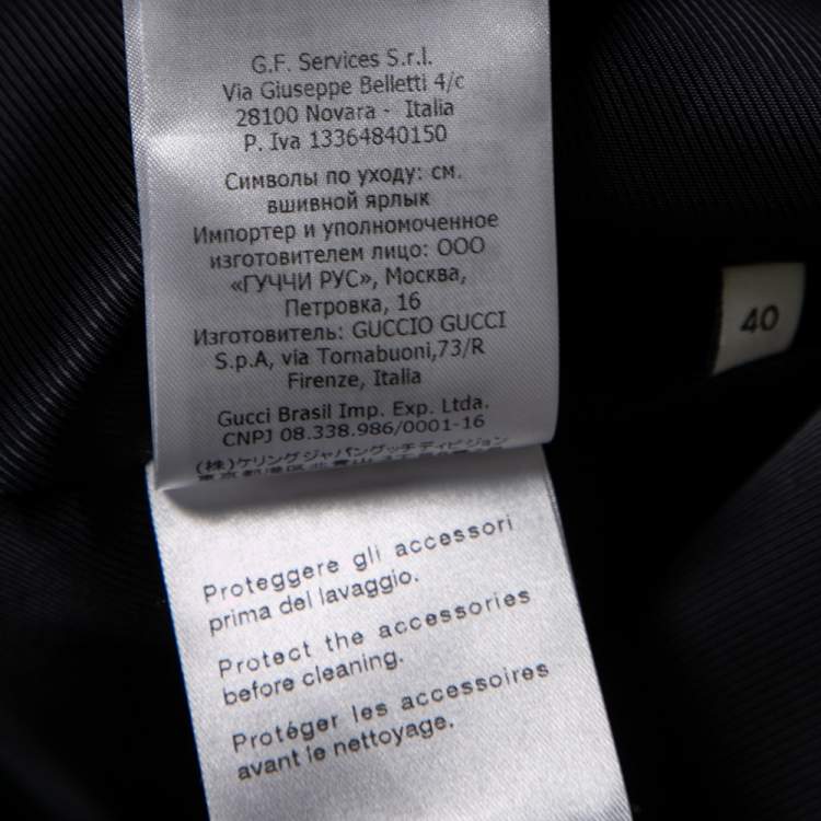 Pre Owned Gucci Beige/Blue Crepe Oversized Cady Vest S