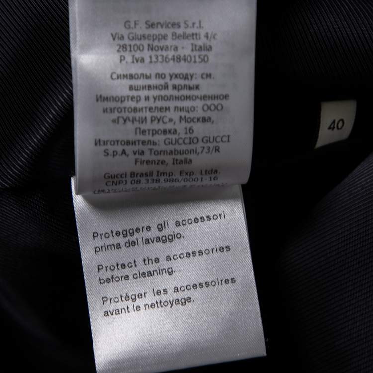 Pre Owned Gucci Beige/Blue Crepe Oversized Cady Vest S