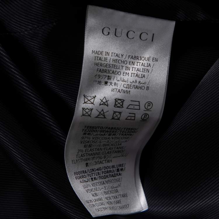 Pre Owned Gucci Beige/Blue Crepe Oversized Cady Vest S