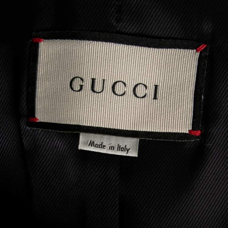 Pre Owned Gucci Beige/Blue Crepe Oversized Cady Vest S