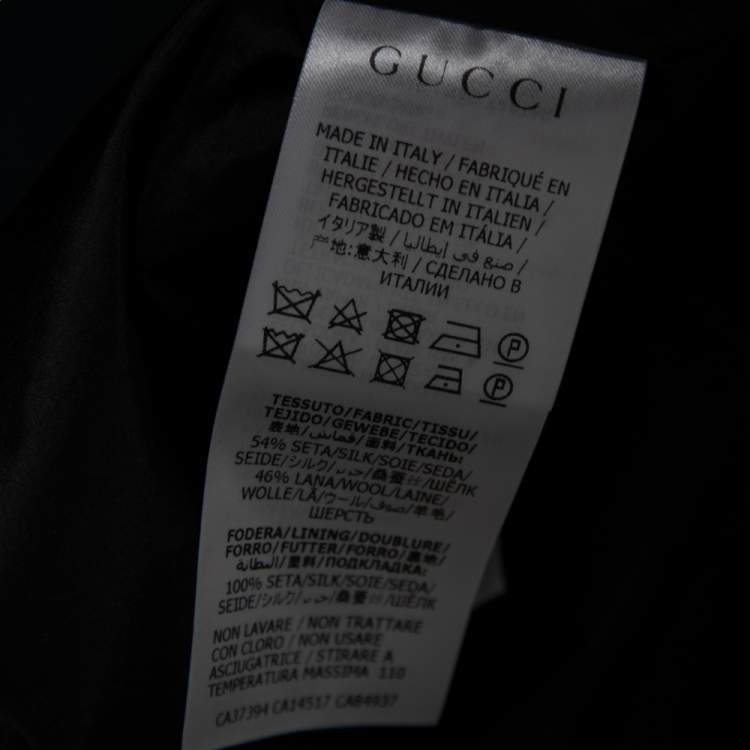 Pre Owned Gucci Beige/Blue Silk Sleeveless Shift Dress S