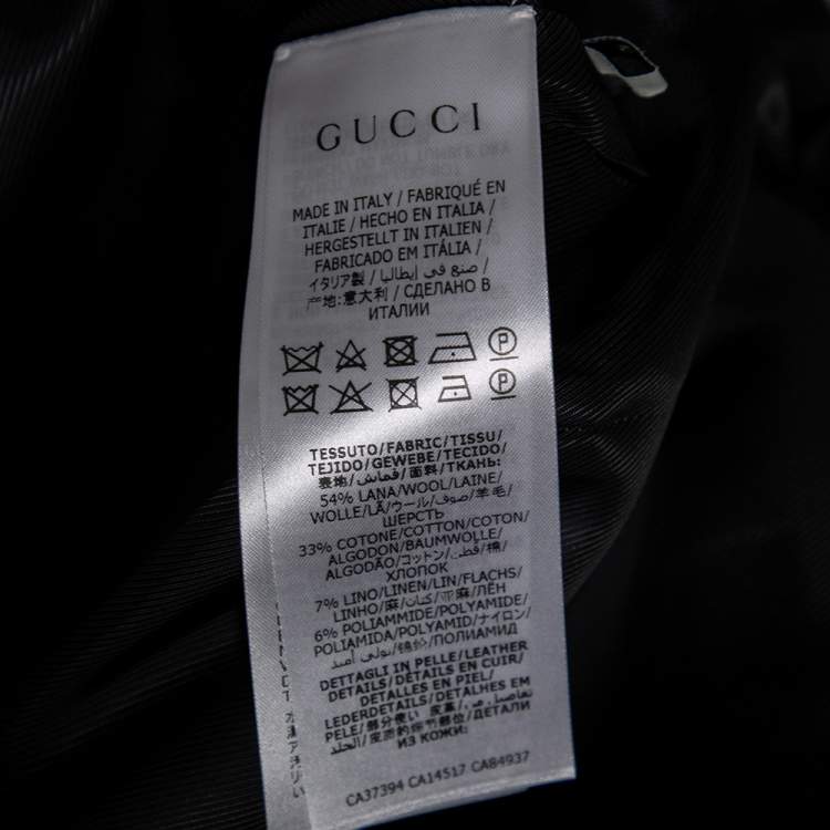 Pre Owned Gucci Beige/Blue Check Print Wool Sleeveless Jacket M