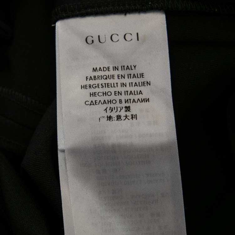 Pre Owned Gucci Black Wool Straight Leg Trousers S