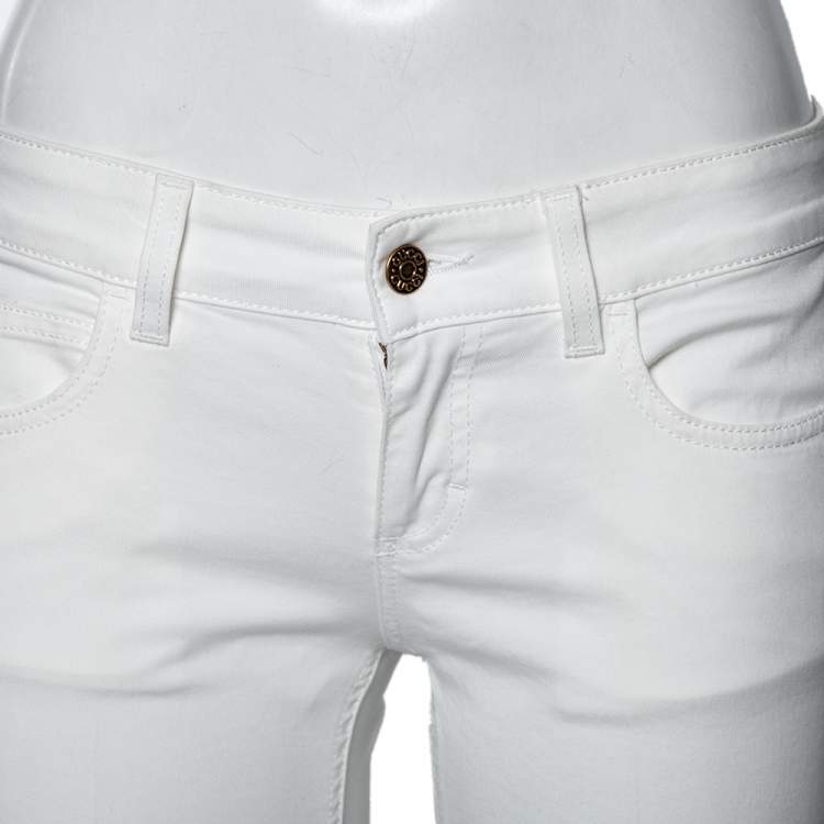 Pre Owned Gucci White Denim 70's Flared Jeans S