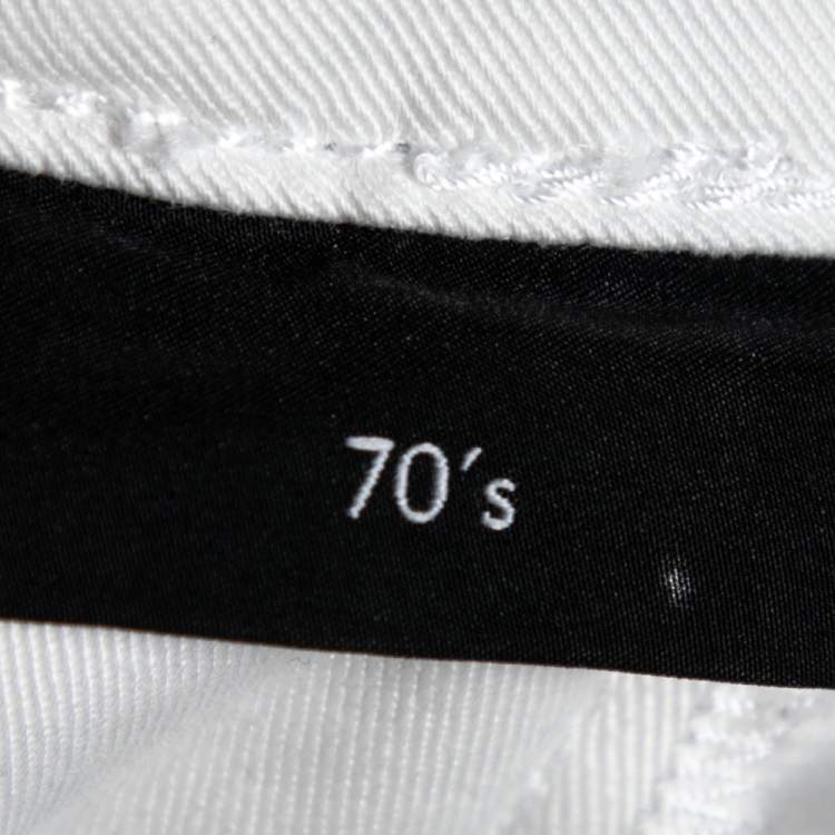 Pre Owned Gucci White Denim 70's Flared Jeans S