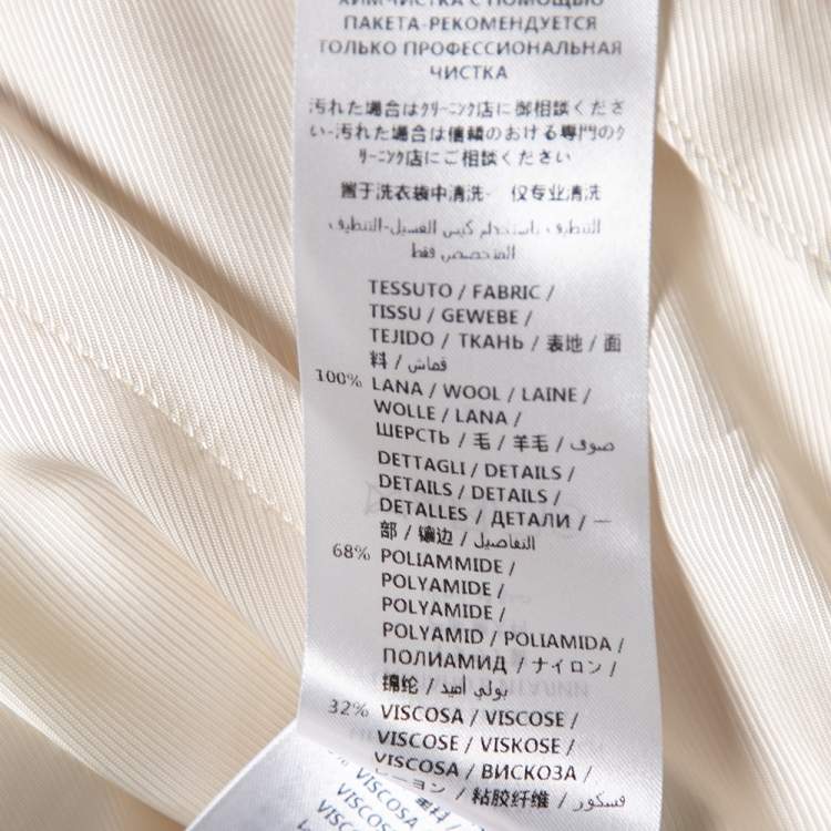 Pre Owned Gucci Light Beige Wool Rose Applique Detailed Single Breasted Blazer M