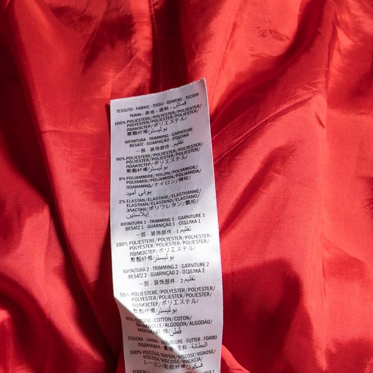 Pre Owned Gucci Red Mesh & Satin Magnetismo Stripe Trimmed Zip Front Hooded Jacket XL