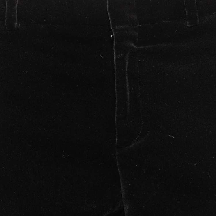 Pre Owned Gucci Black Velvet High Waisted Flared Trousers M