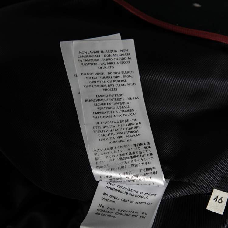 Pre Owned Gucci Navy Blue Snake & Floral Embroidered Wool Single Breasted Blazer L