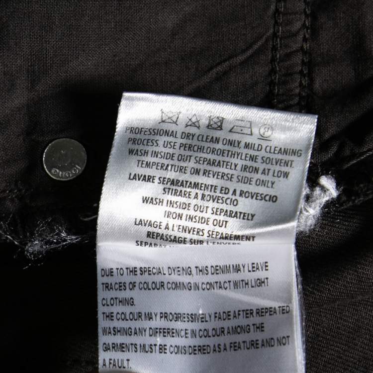 Pre Owned Gucci Grey Cotton Straight Pants M