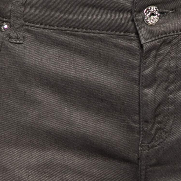 Pre Owned Gucci Grey Cotton Straight Pants M