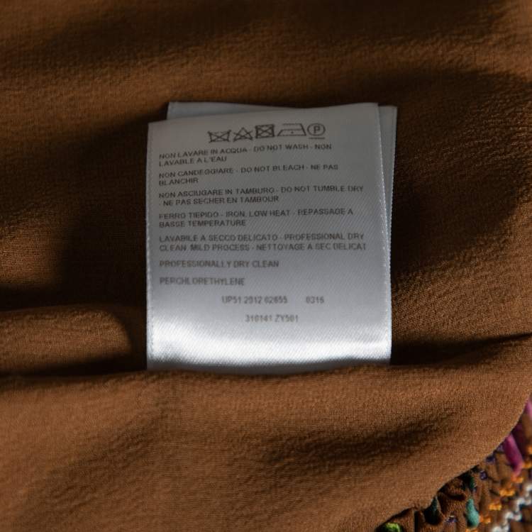 Pre Owned Gucci Brown Floral Printed Silk Mini Skirt M