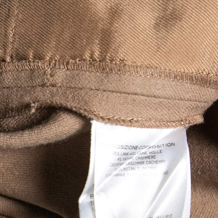 Pre Owned Gucci Beige Wool Straight Pants M