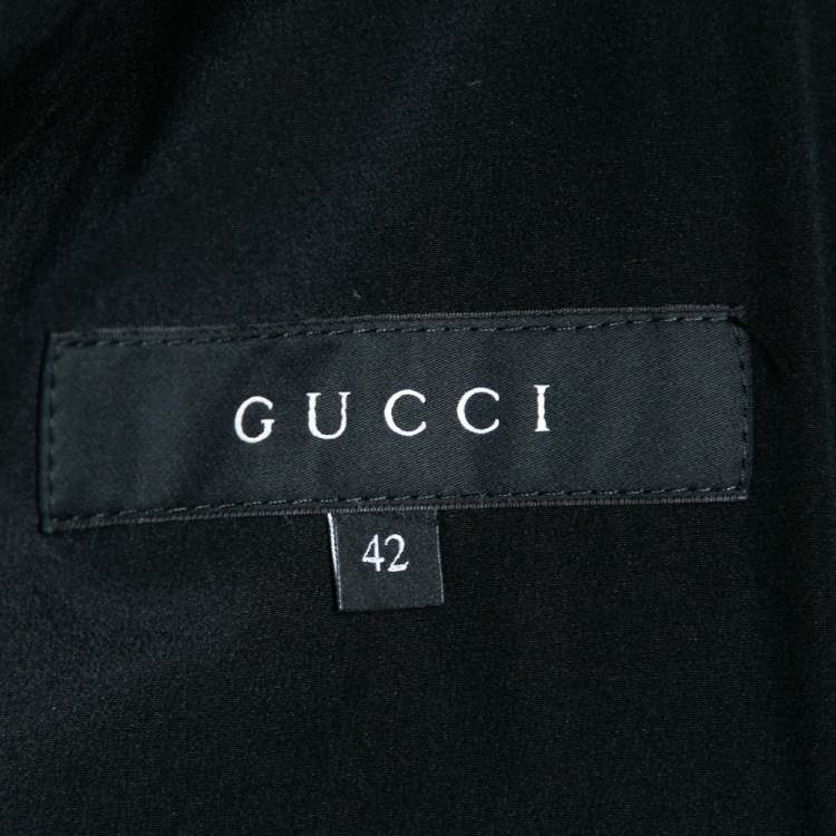Pre Owned Gucci Pink Snakeskin Patterned Jacquard Button Front Double Breasted Jacket M