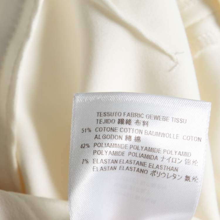 Pre Owned Gucci White Cotton Blend Tapered Leg Pants M