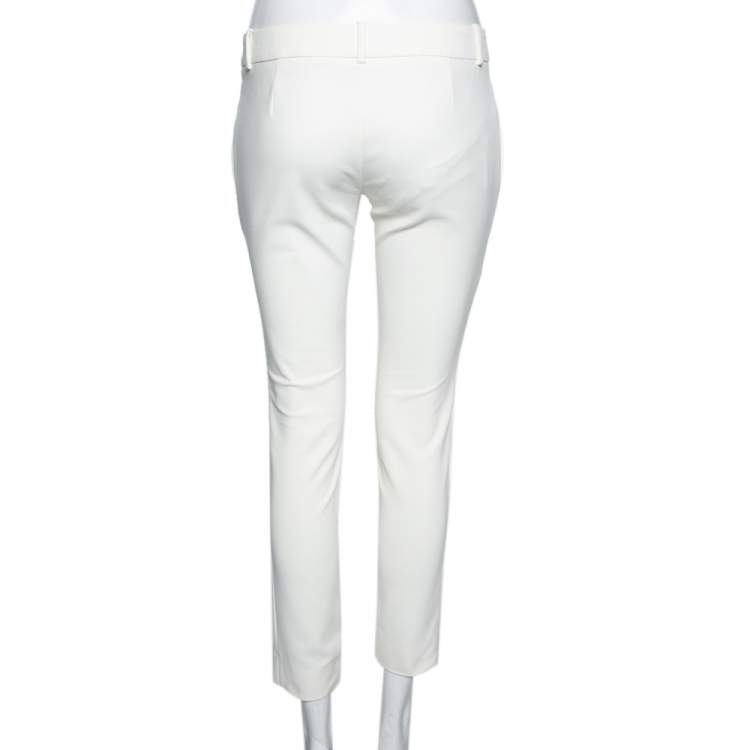 Pre Owned Gucci White Cotton Blend Tapered Leg Pants M