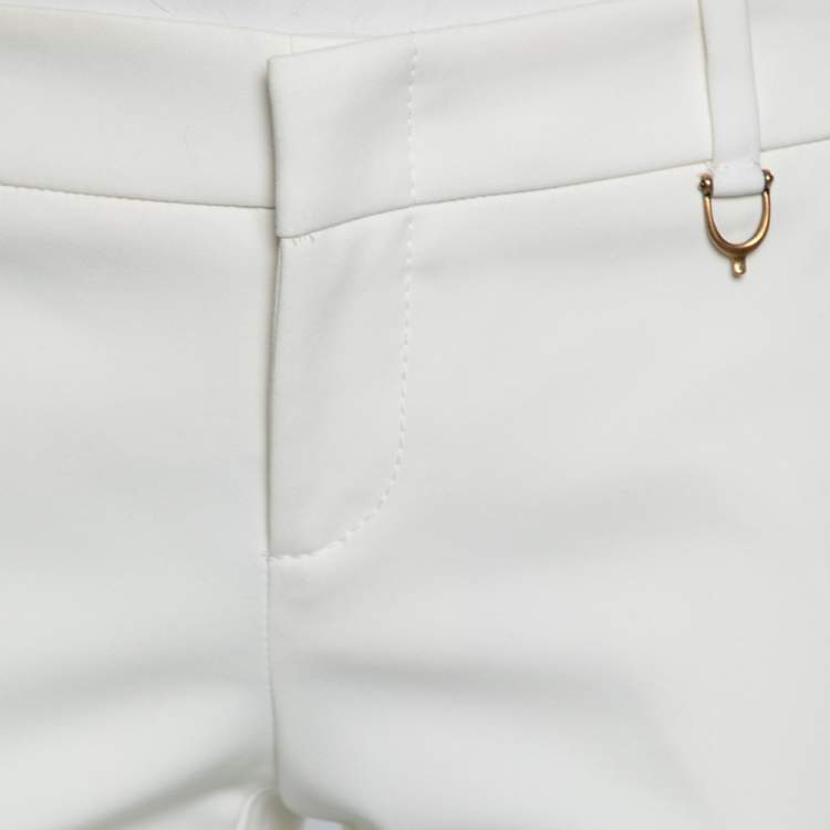 Pre Owned Gucci White Cotton Blend Tapered Leg Pants M