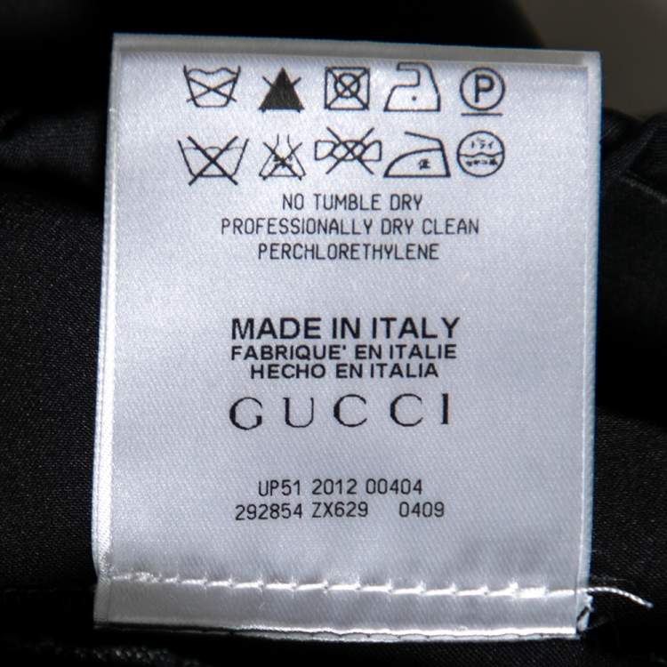 Pre Owned Gucci Black Silk Cuffed Trousers M