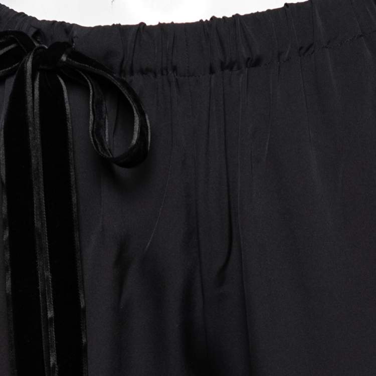 Pre Owned Gucci Black Silk Cuffed Trousers M