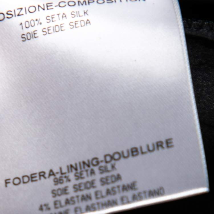 Pre Owned Gucci Black Silk Cuffed Trousers M