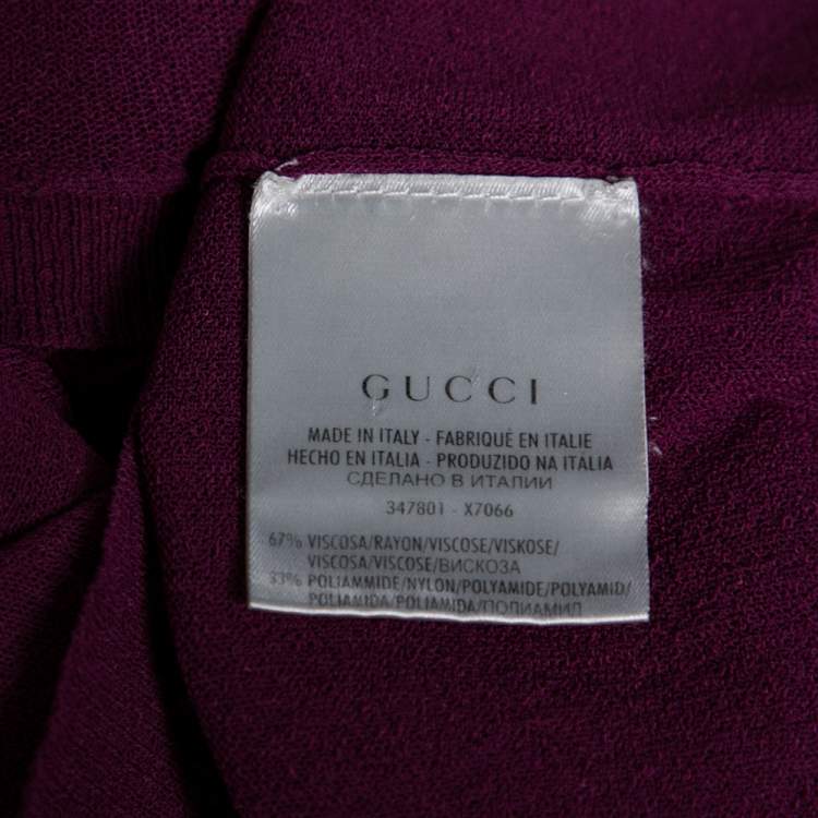 Pre Owned Gucci Pink Knit Button Front Long Sleeve Sweater S