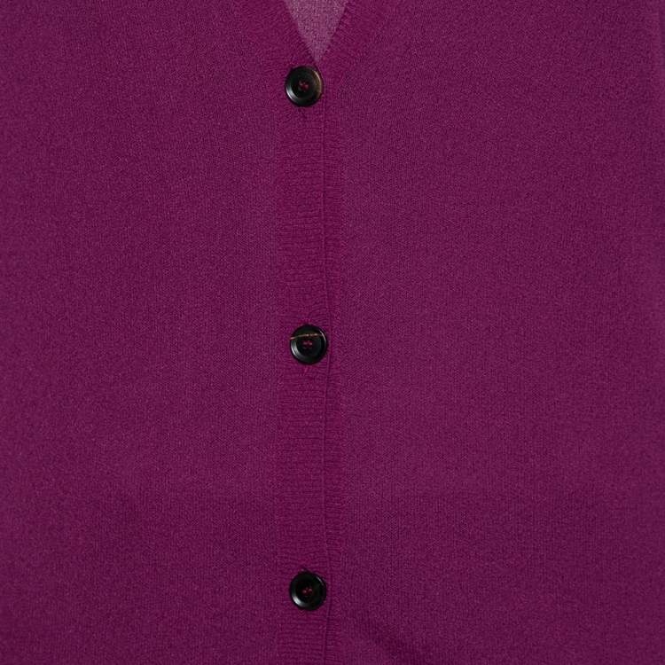 Pre Owned Gucci Pink Knit Button Front Long Sleeve Sweater S