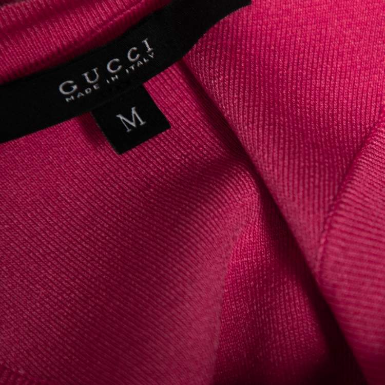Pre Owned Gucci Pink Silk Crew Neck Sleeveless Top M