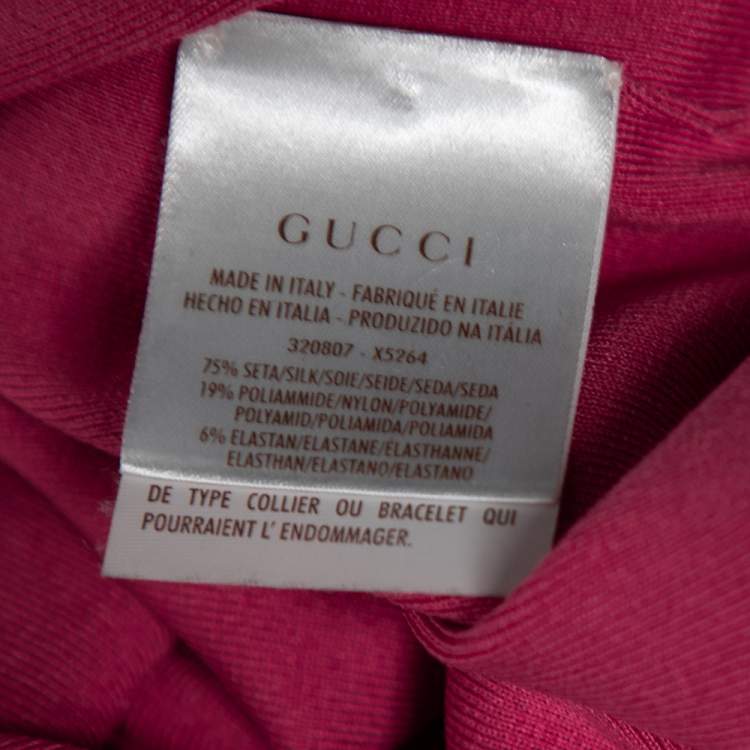 Pre Owned Gucci Pink Silk Crew Neck Sleeveless Top M
