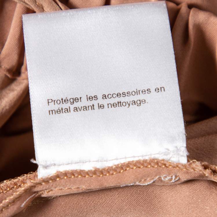 مملوكة مسبقًا Gucci Beige Silk Cuffed Trousers M