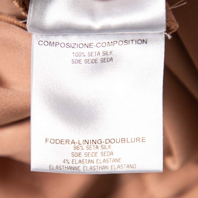 مملوكة مسبقًا Gucci Beige Silk Cuffed Trousers M