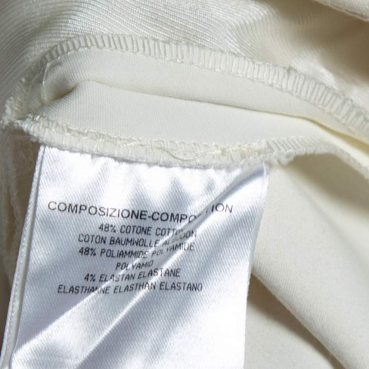 مملوكة مسبقًا Gucci White Stretch Cotton Zip Detail Slim Fit Pants M