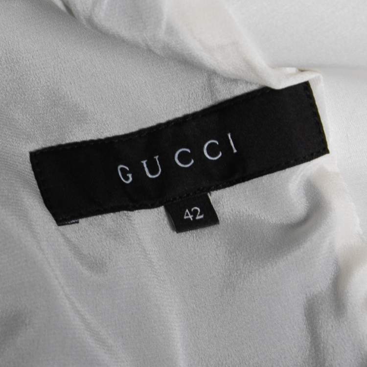 Pre Owned Gucci Black Cotton & Silk Button Front Jacket M