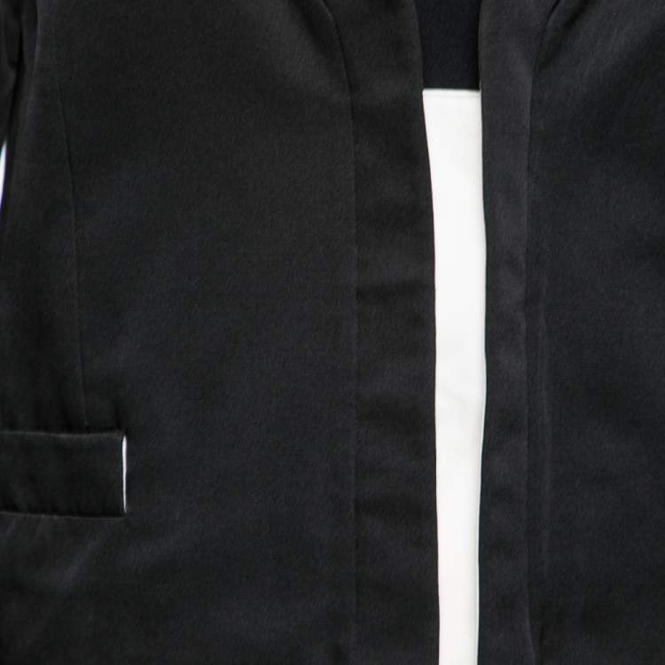 Pre Owned Gucci Black Cotton & Silk Button Front Jacket M