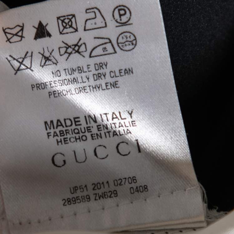 Pre Owned Gucci Monochrome Silk Elasticized Waist Pants M