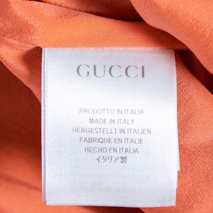 Pre Owned Gucci Floral Printed Silk Jacket M