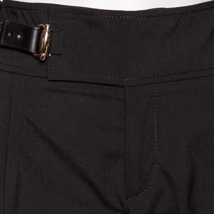 Pre Owned Gucci Black Wool Straight Leg Trousers M