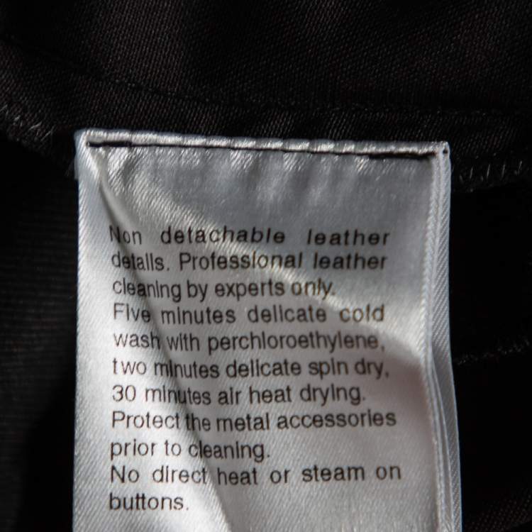 Pre Owned Gucci Black Wool Straight Leg Trousers M