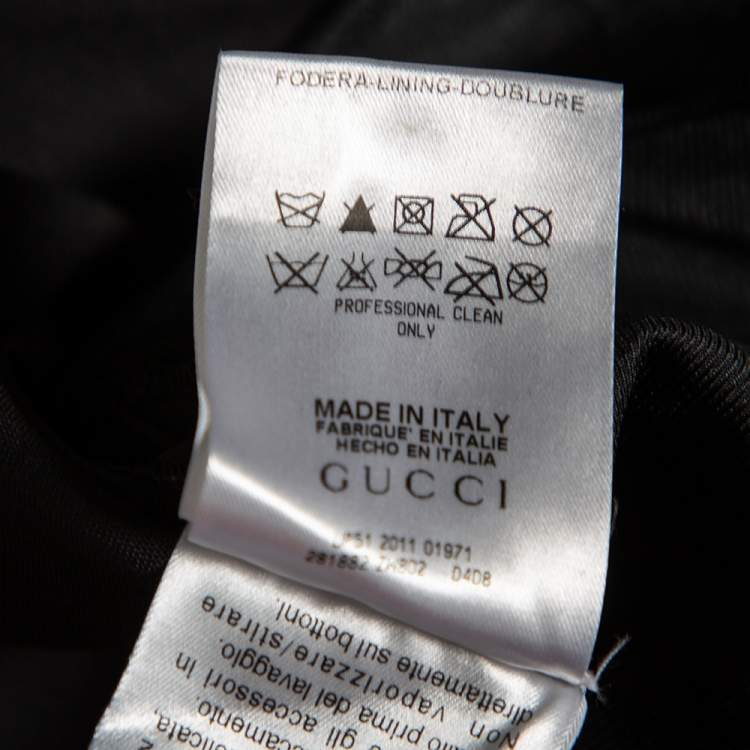 Pre Owned Gucci Black Wool Straight Leg Trousers M