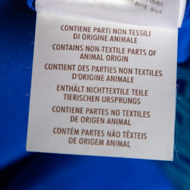 Pre Owned Gucci Blue Printed Silk Button Front Lightweight Coat M 