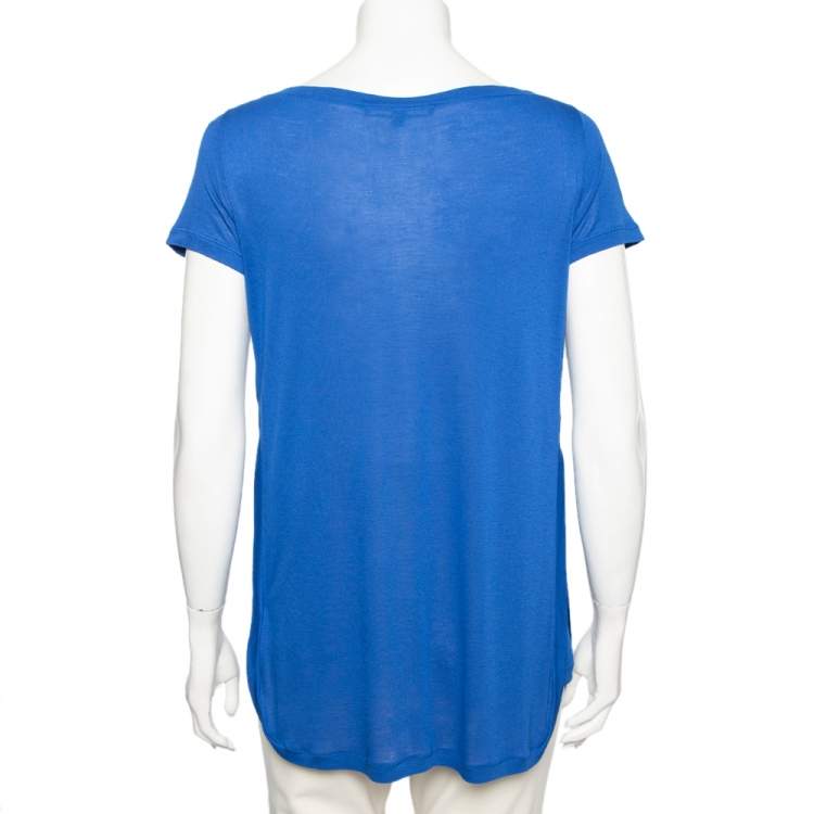 Pre Owned Gucci Yellow Silk Short Sleeve Blouse M