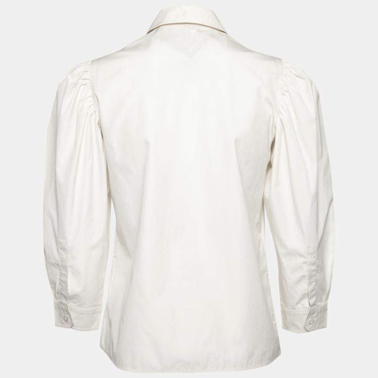 Pre Owned Gucci White Cotton Button Button Front Shirt M