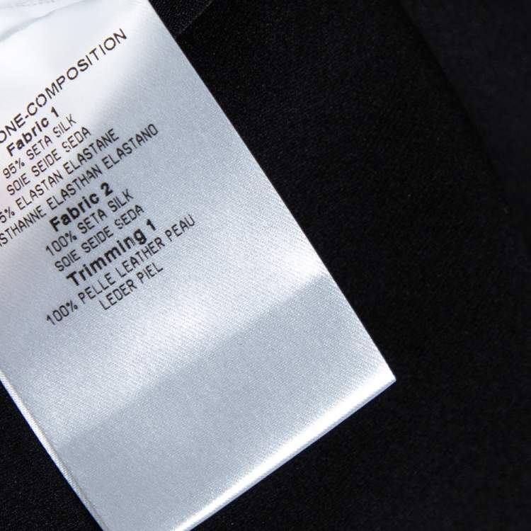 Pre Owned Gucci Black Silk and Leather Trim Drawstring Trouser M