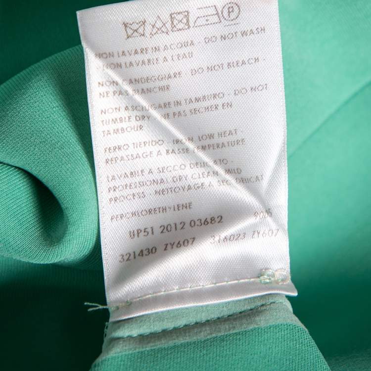 Pre Owned Gucci Mint Green Silk Crepe Straight Pants M 