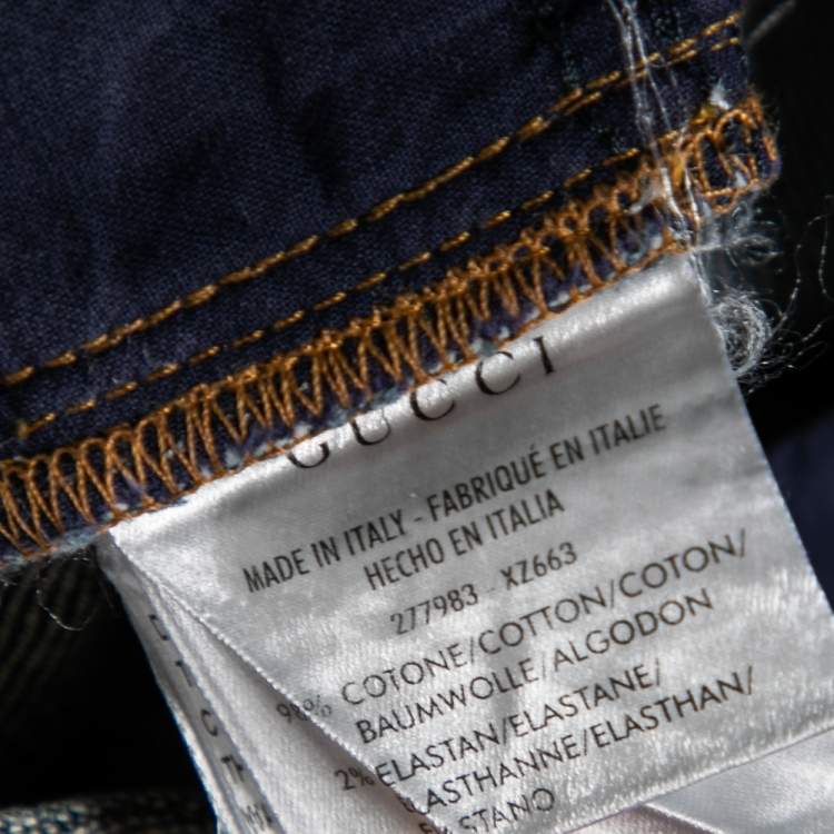 Pre Owned Gucci Blue Denim Horsebit Detailed Jeans M 